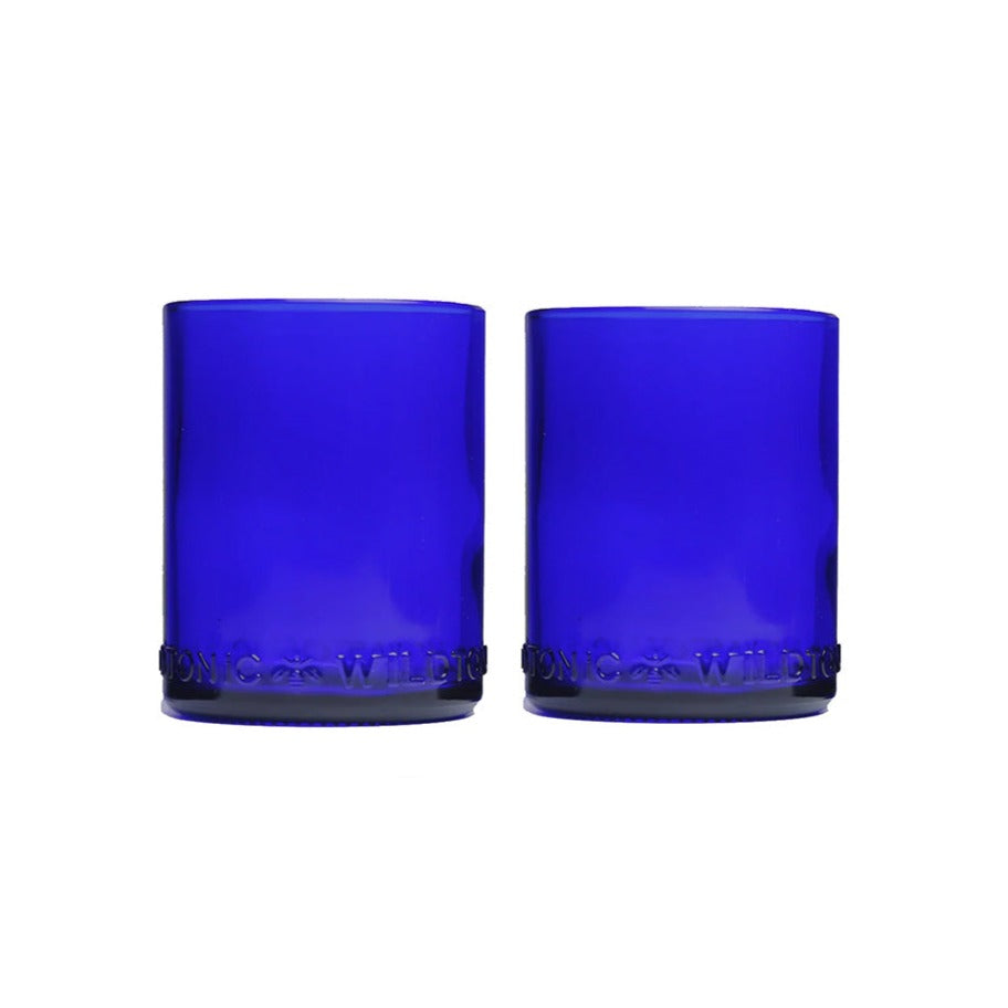 Customizable Recycled Refresh Glass 12 oz Drinking Glass - 2 Pack in cobalt.