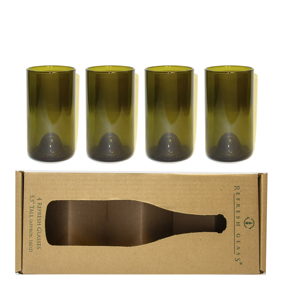 Customizable Recycled Refresh Glass 16 oz in amber.