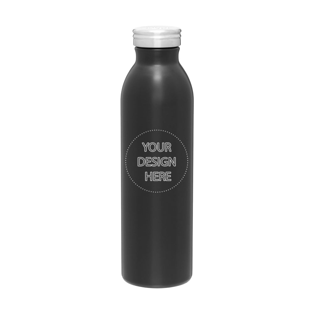 Customizable 21 oz Insulated Stainless Steel Easton Bottle in black with logo.