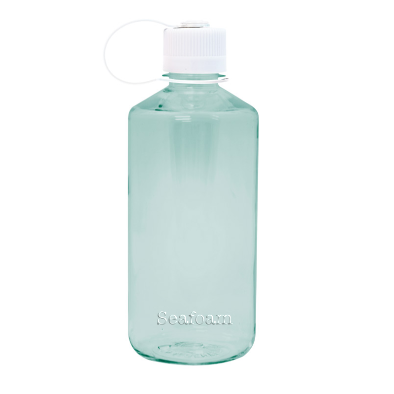 Customizable 32 ounce narrow-mouth Nalgene Sustain bottle in Seafoam.