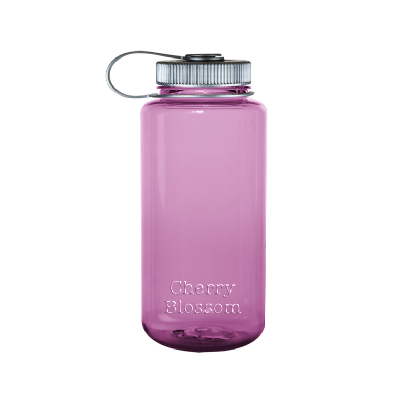 Customizable 32 ounce wide-mouth Nalgene Sustain bottle in cherry blossom.