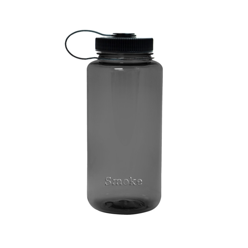Customizable 32 ounce wide-mouth Nalgene Sustain bottle in Smoke.