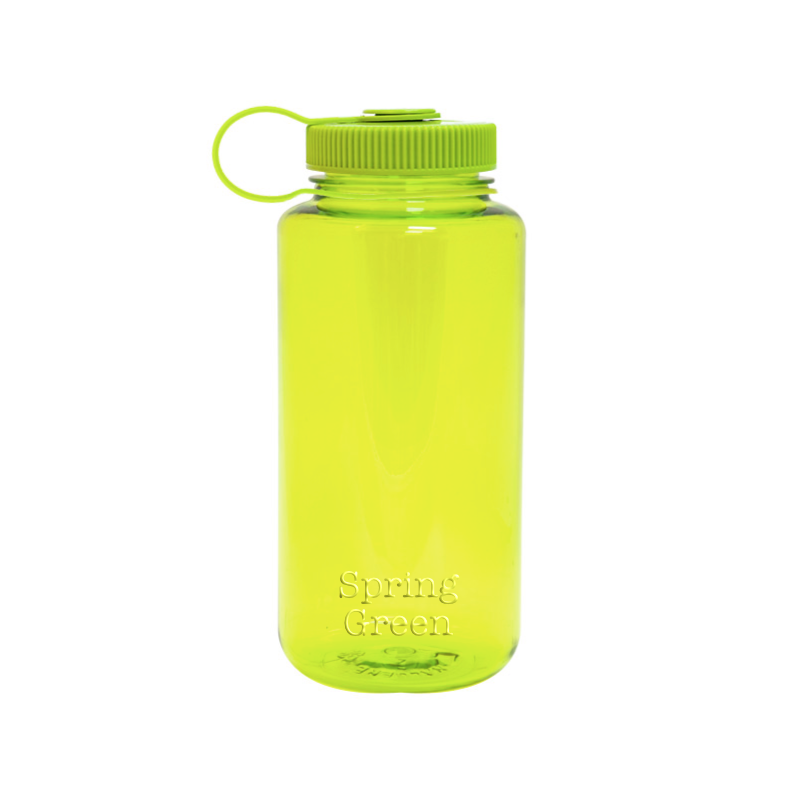 Customizable 32 ounce wide-mouth Nalgene Sustain bottle in Spring Green.