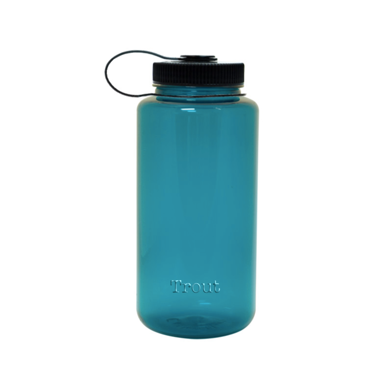 Customizable 32 ounce wide-mouth Nalgene Sustain bottle in Trout.