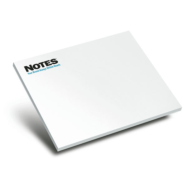 Customizable 4x3 50-Sheet Sticky Notepad - 100% Recycled Paper