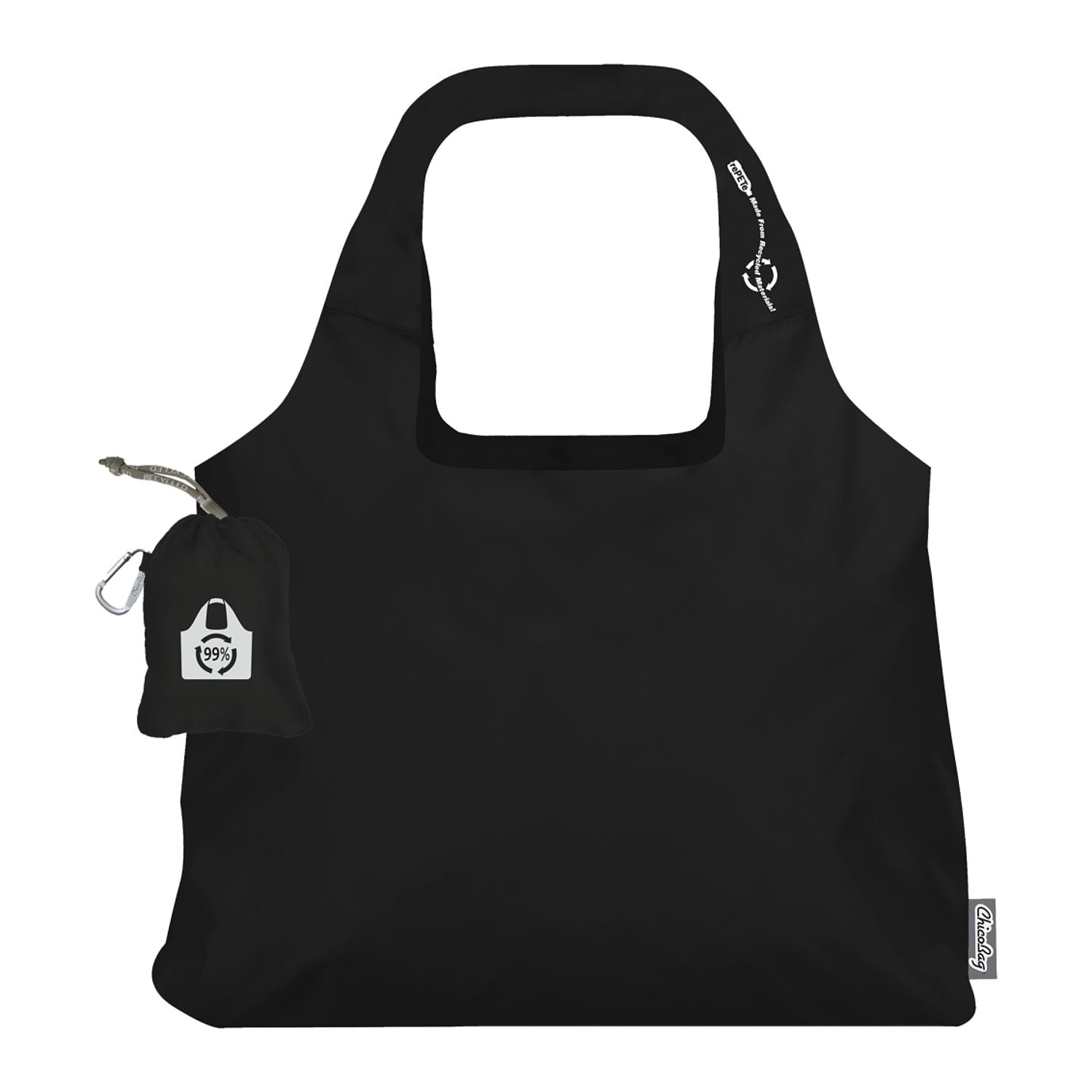 ChicoBag Vita rePETe Shoulder Tote in black.
