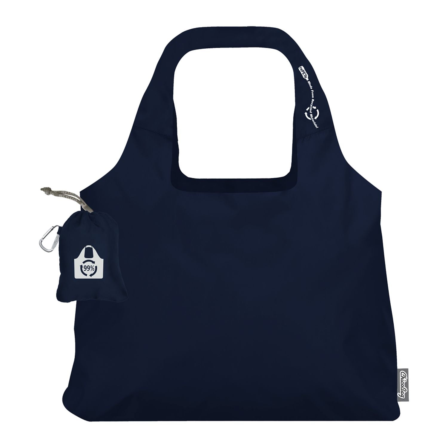ChicoBag Vita rePETe Shoulder Tote in navy.