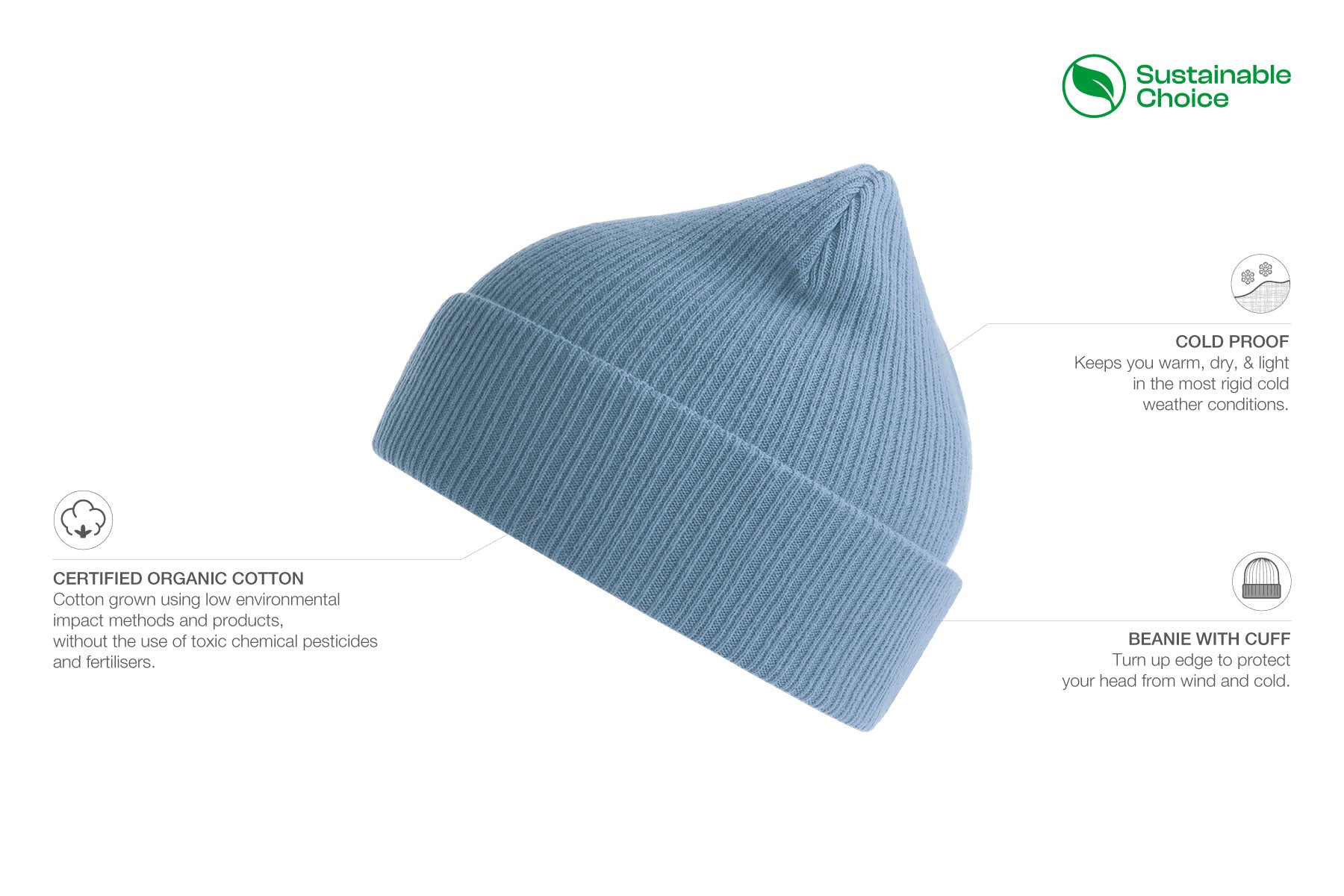 Customizable Atlantis Headwear Organic Cotton Nelson Beanie