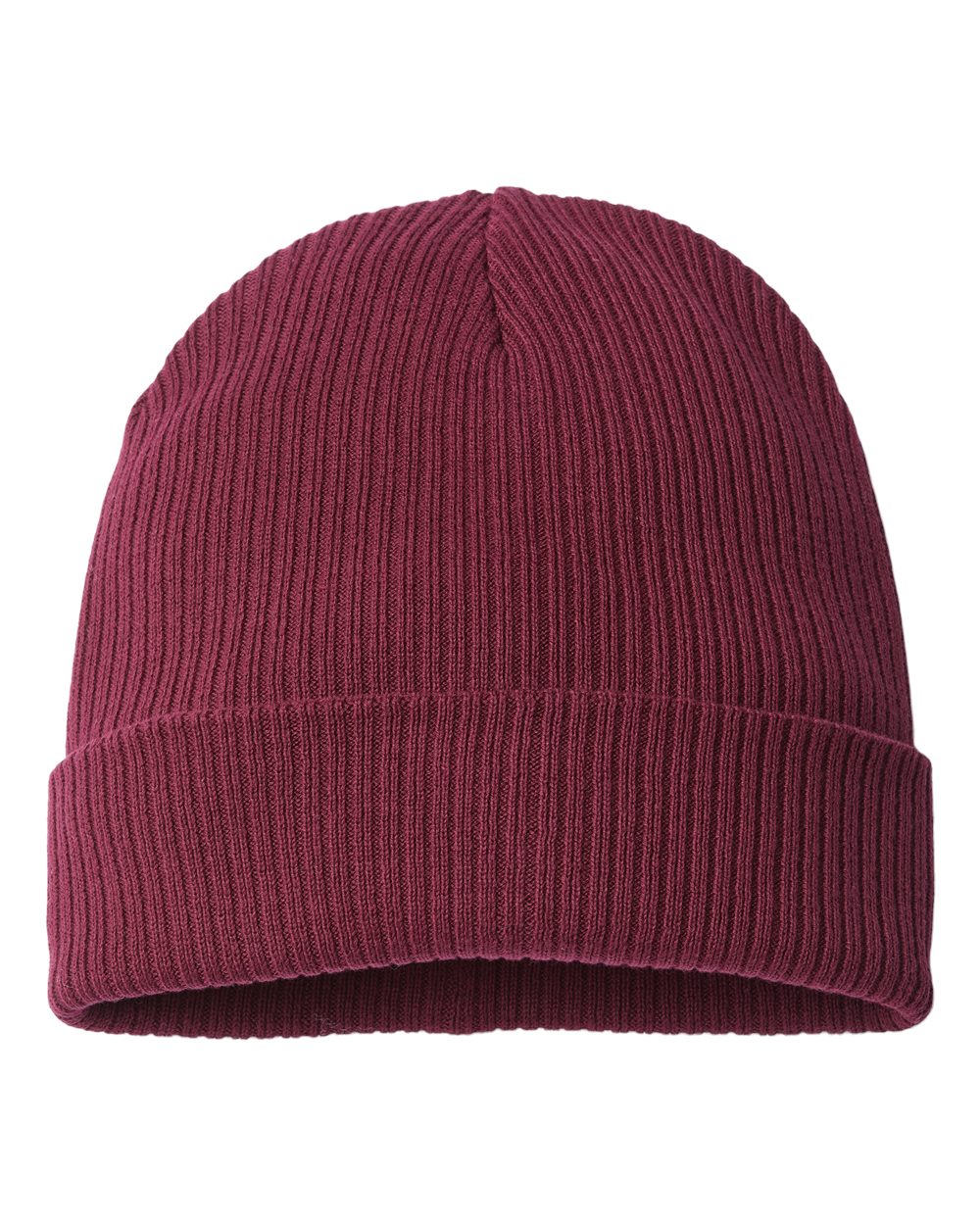 Customizable Atlantis Headwear Organic Cotton Nelson Beanie in burgundy