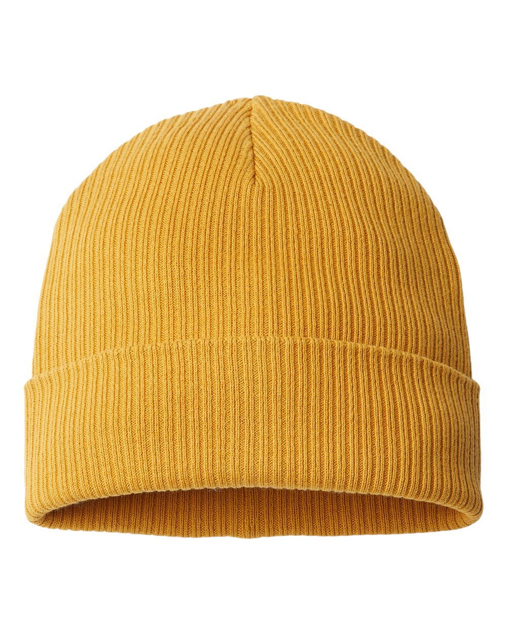 Customizable Atlantis Headwear Organic Cotton Nelson Beanie in mustard yellow
