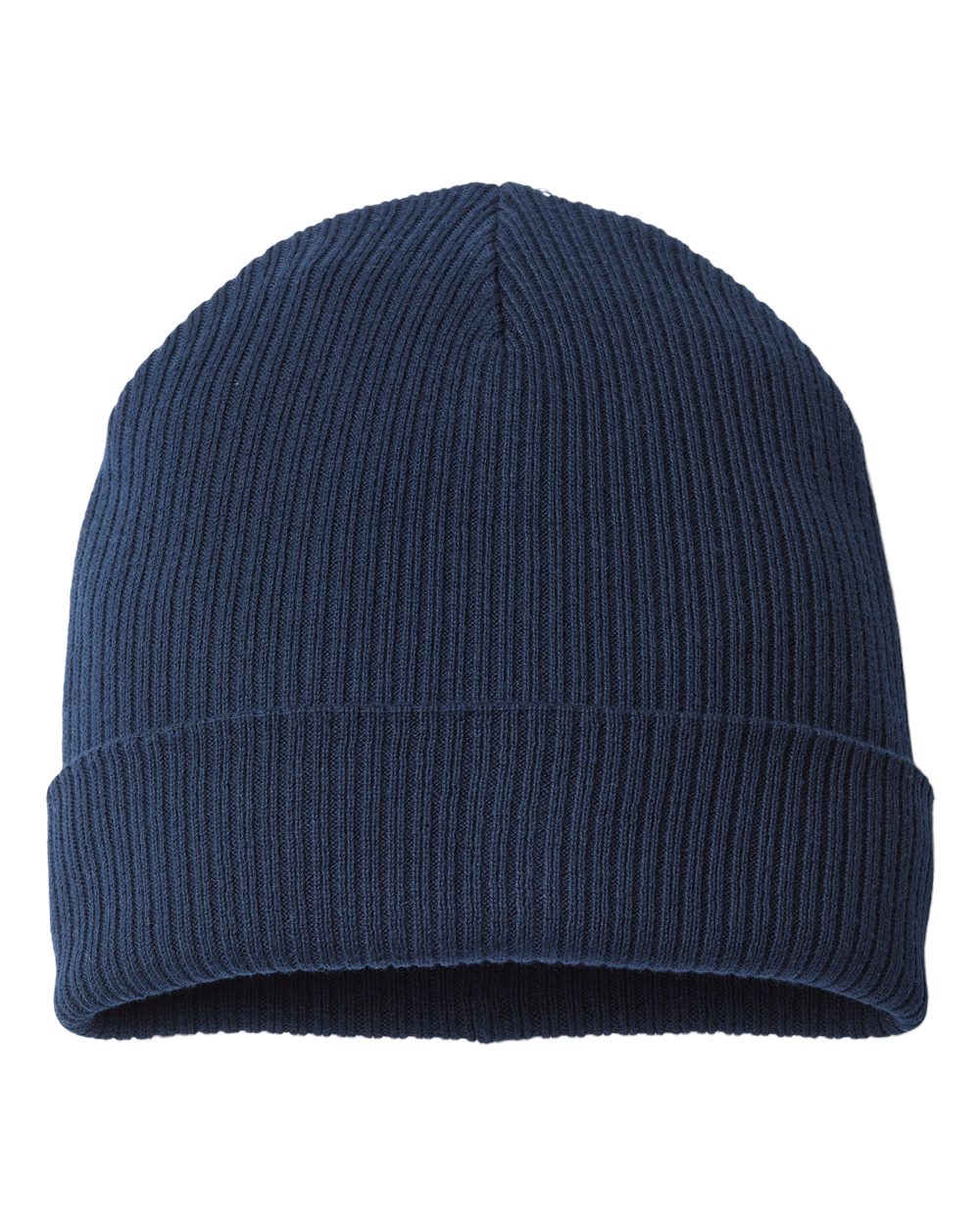 Customizable Atlantis Headwear Organic Cotton Nelson Beanie i n navy