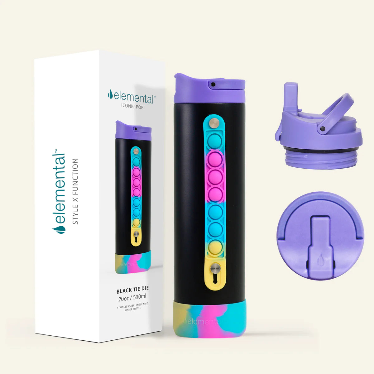 Elemental® 20 oz Stainless Steel Pop Fidget Bottle
