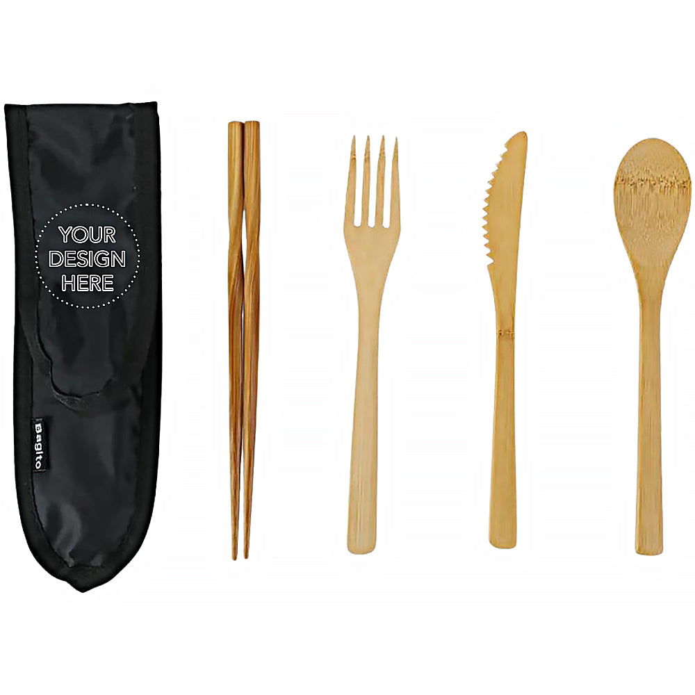 Customizable Bagitoware Bamboo Cutlery Set