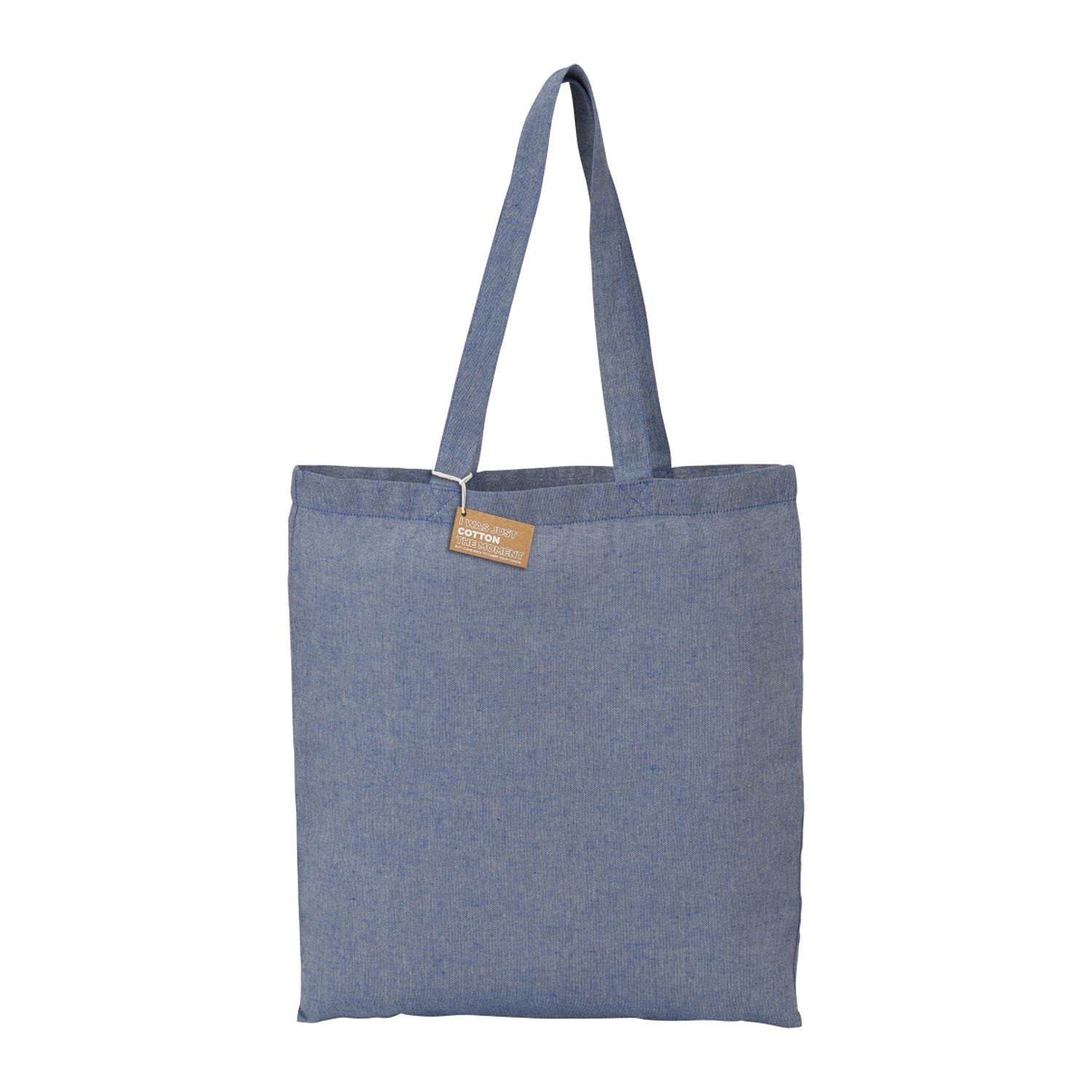 Eco-Friendly Recycled Cotton Twill Tote Bag in blue.