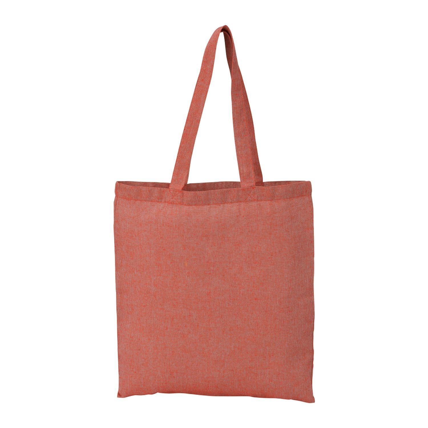 Eco-Friendly Recycled Cotton Twill Tote Bag in red.