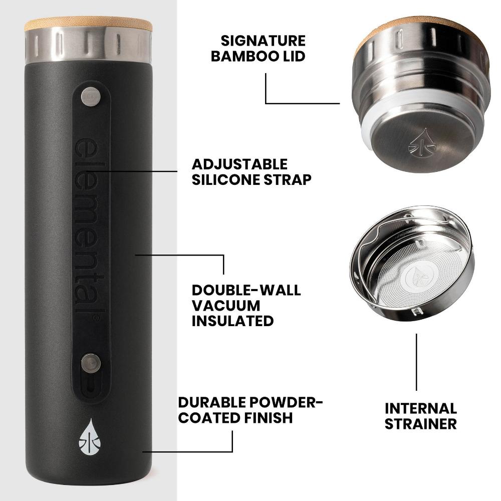 Customizable Elemental® 20 oz Stainless Steel Bottle with Strainer