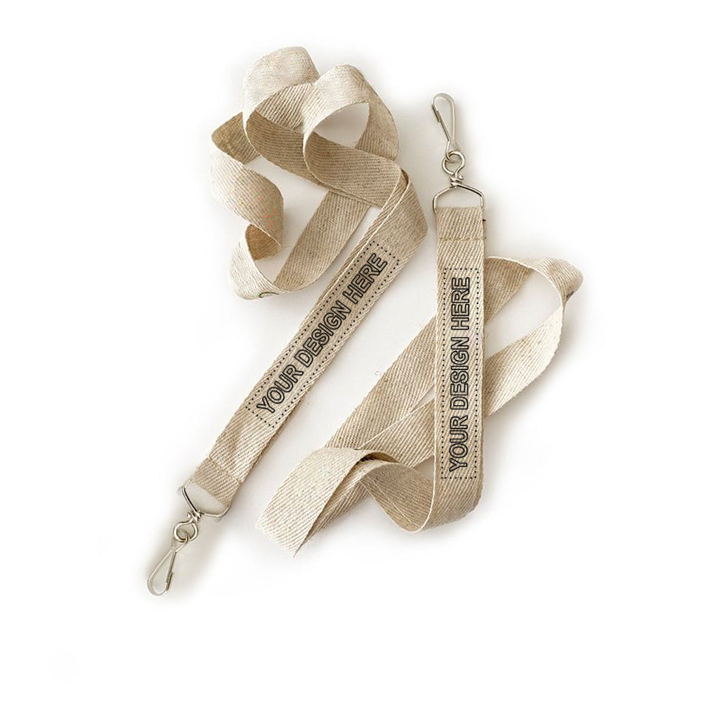 Custom branded hemp Lanyard.