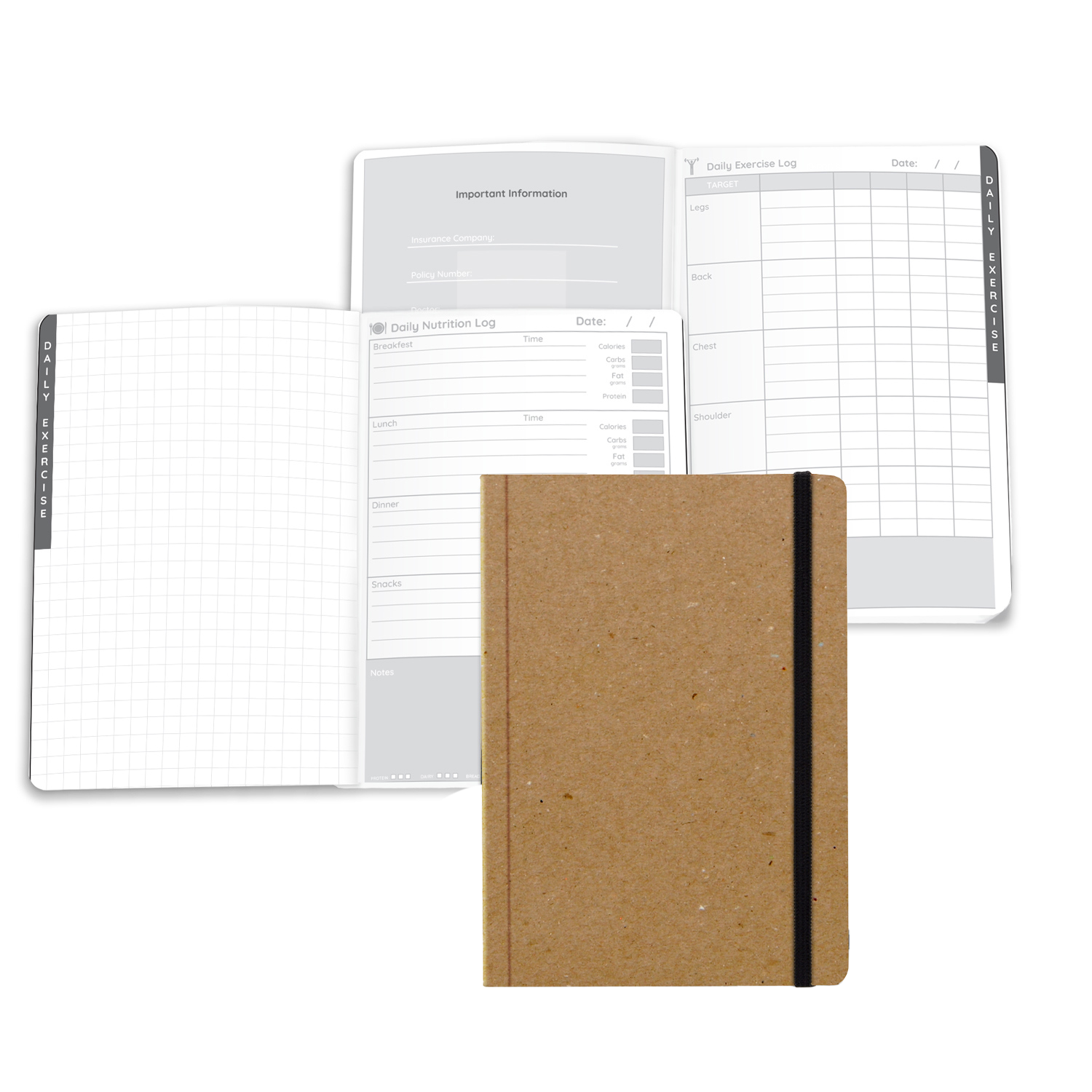 Natural Recycled Perfect Bound Wellness Journal - Made in USA