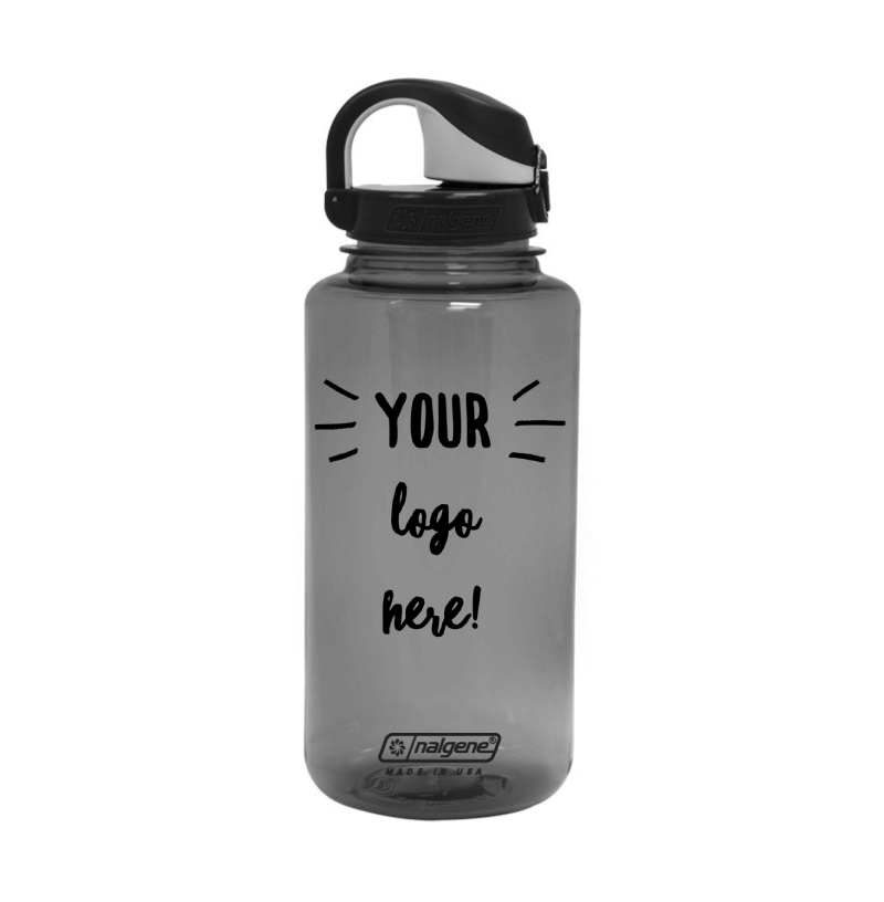 Customizable Nalgene® 32 oz On-The-Fly Sustain Bottle in Smoke with Your Logo Here imprint.