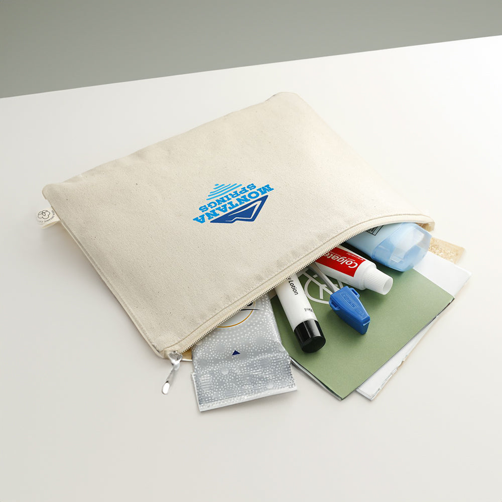 Customizable Organic Cotton Flat Travel Pouch