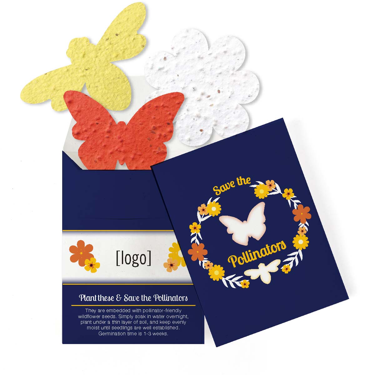 Pocket Garden Seed Paper - Bee Pollinator in blue