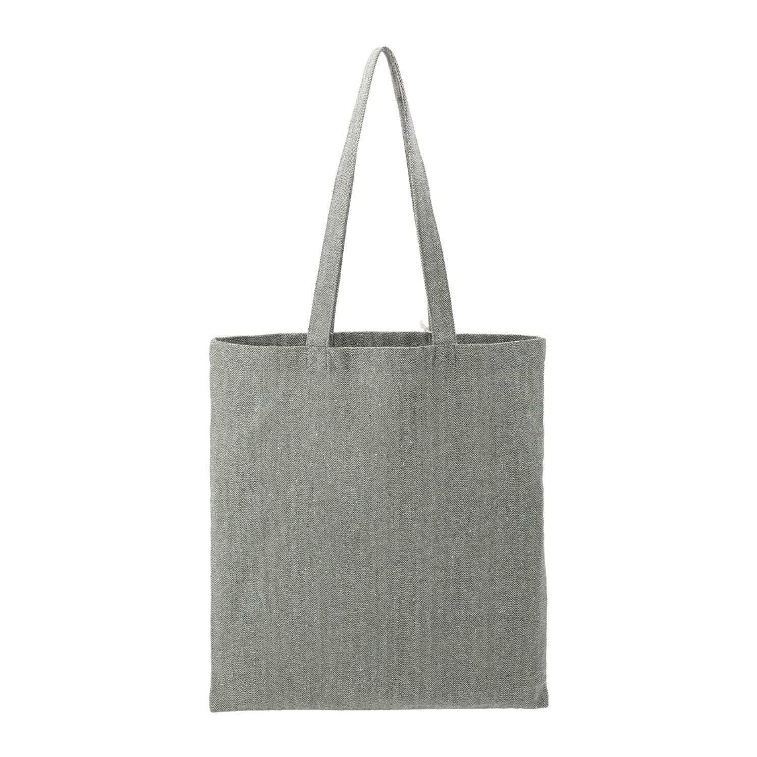 Customizable Recycled Cotton Herringbone Tote w/Zip Pocket