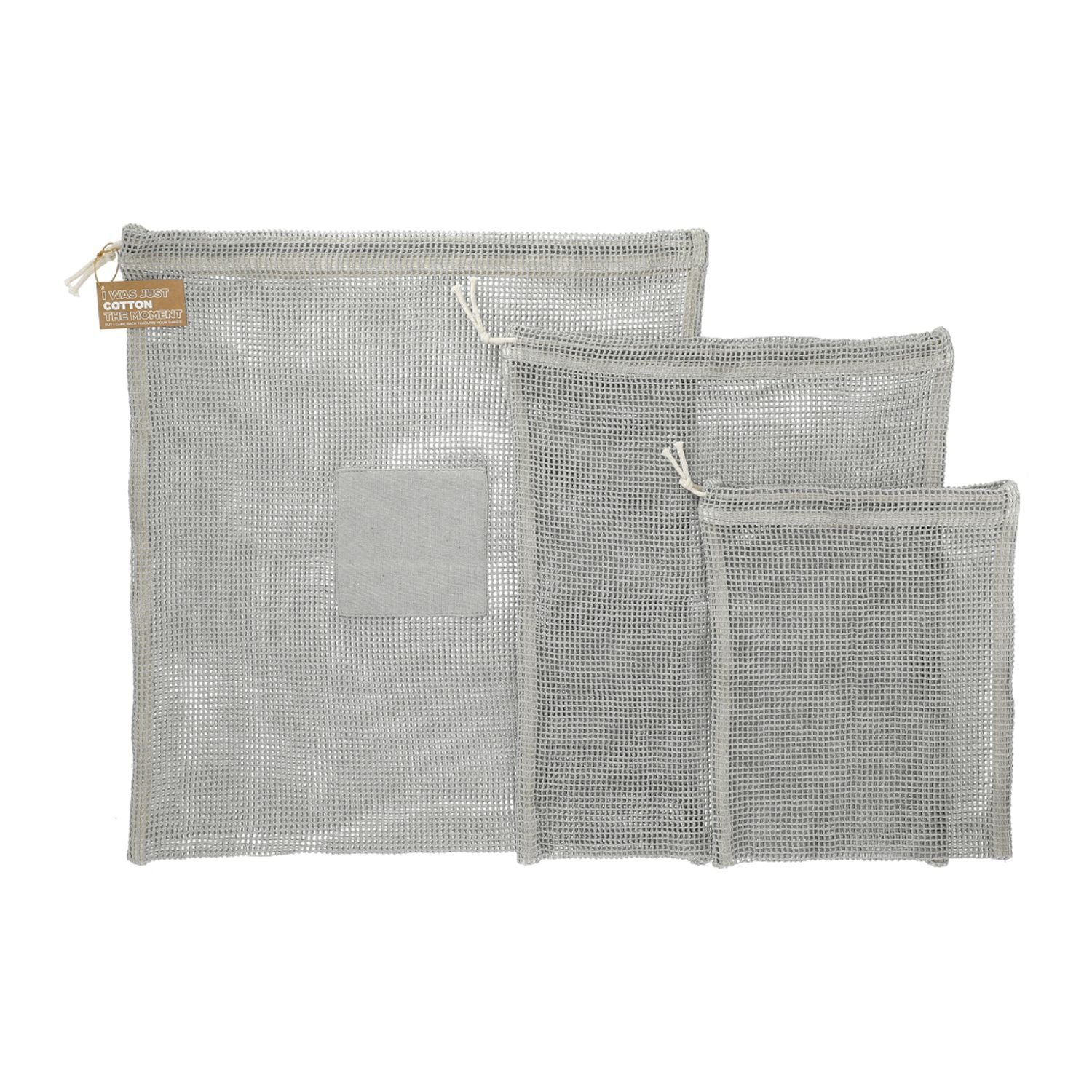 Customizable Recycled Cotton Mesh Cinch Pouch Set