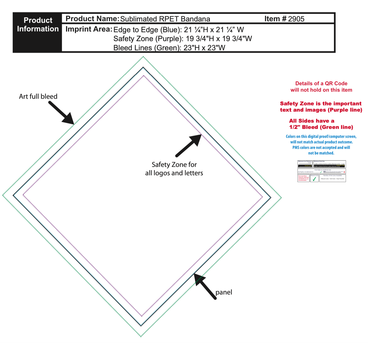 Recycled (rPET) Bandana custom branded template.