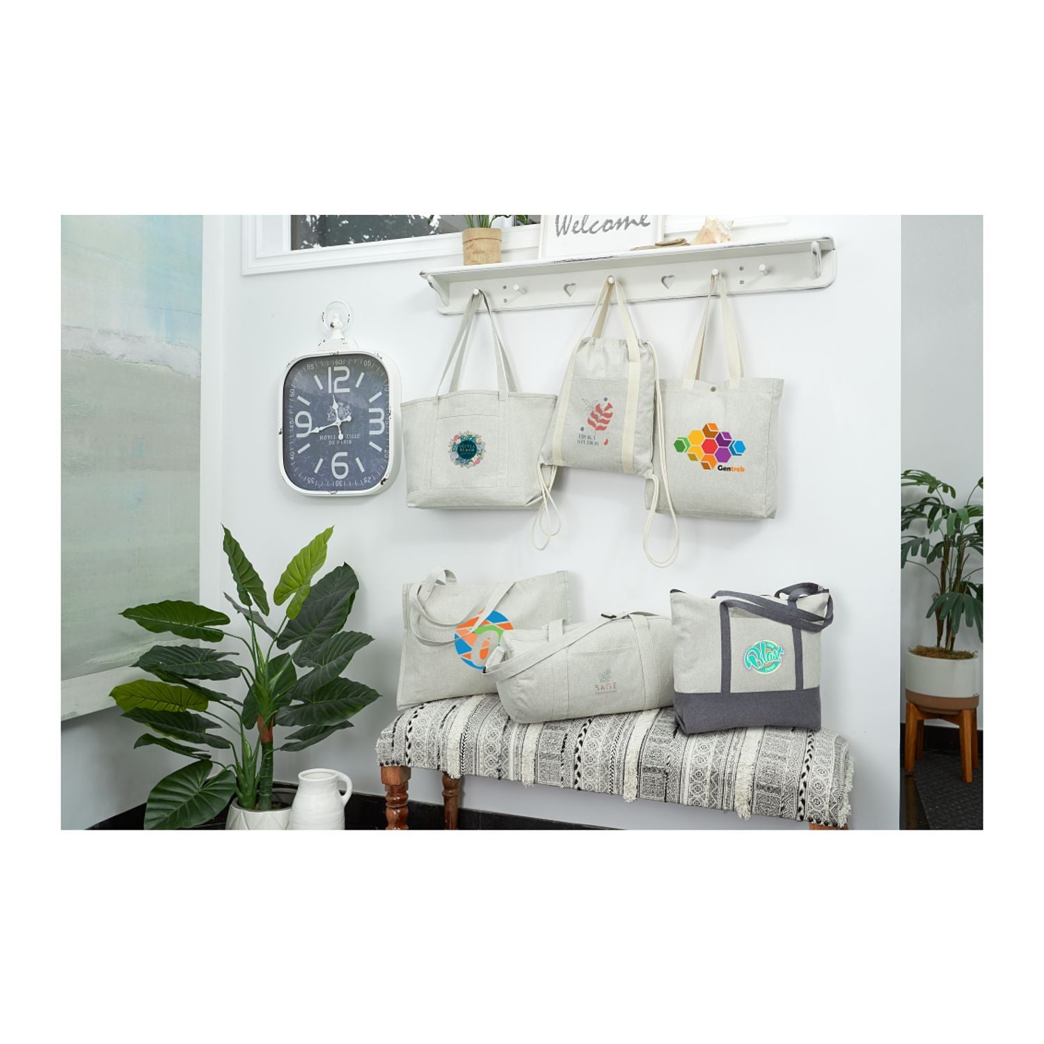 Customizable Repose 10oz Recycled Cotton Barrel Duffle Bag