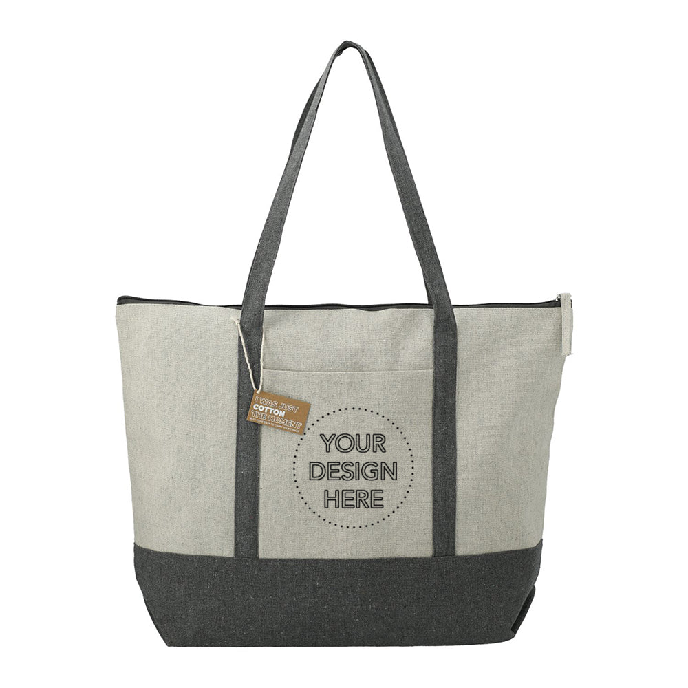Customizable Repose 10oz Recycled Cotton Zippered Tote