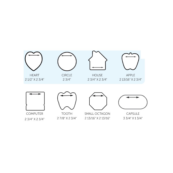 Customizable Sticky Notes - Stock Shapes - Under 3x3 Inches