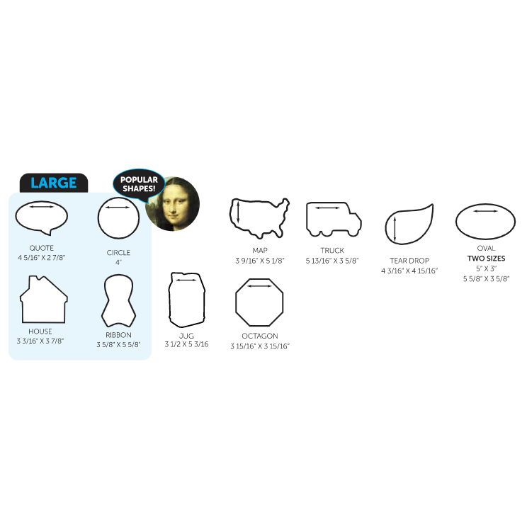 Customizable Sticky Notes - Stock Shapes - Under 4x6 Inches
