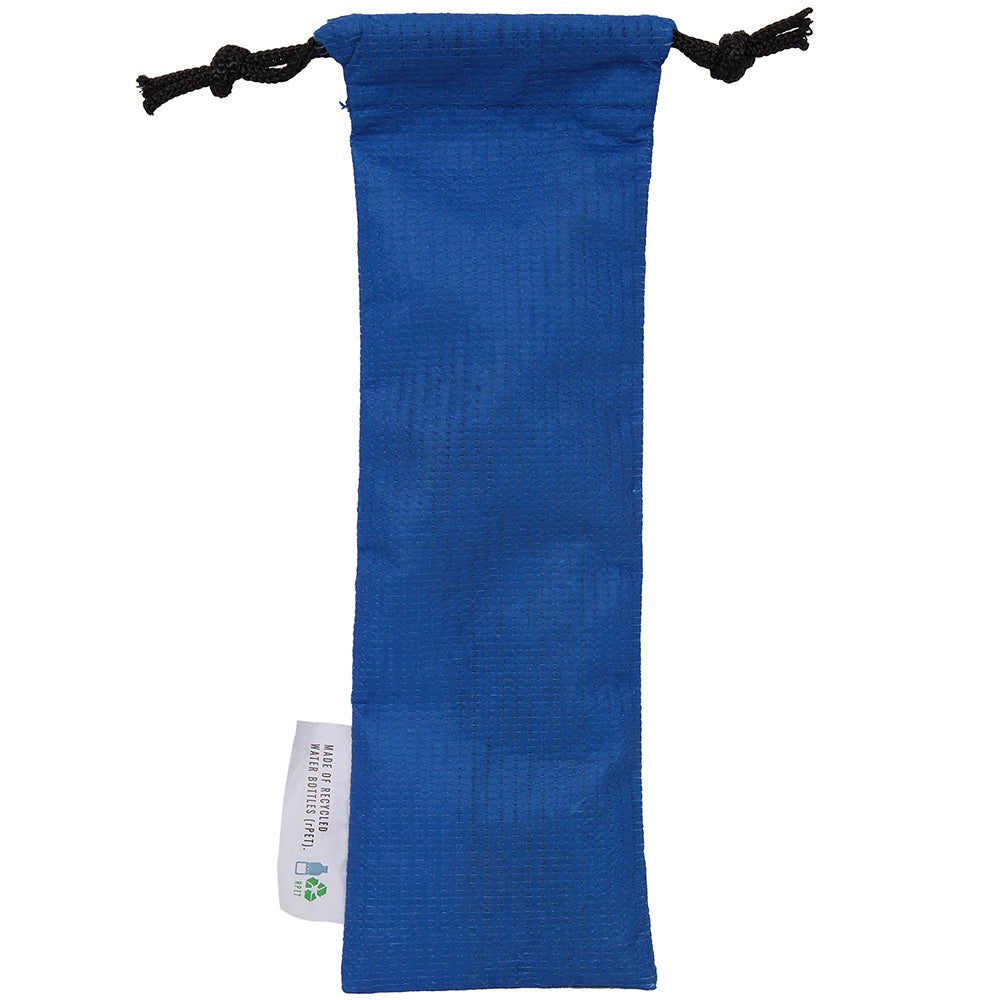 Bamboo Utensils with RPET Pouch in blue