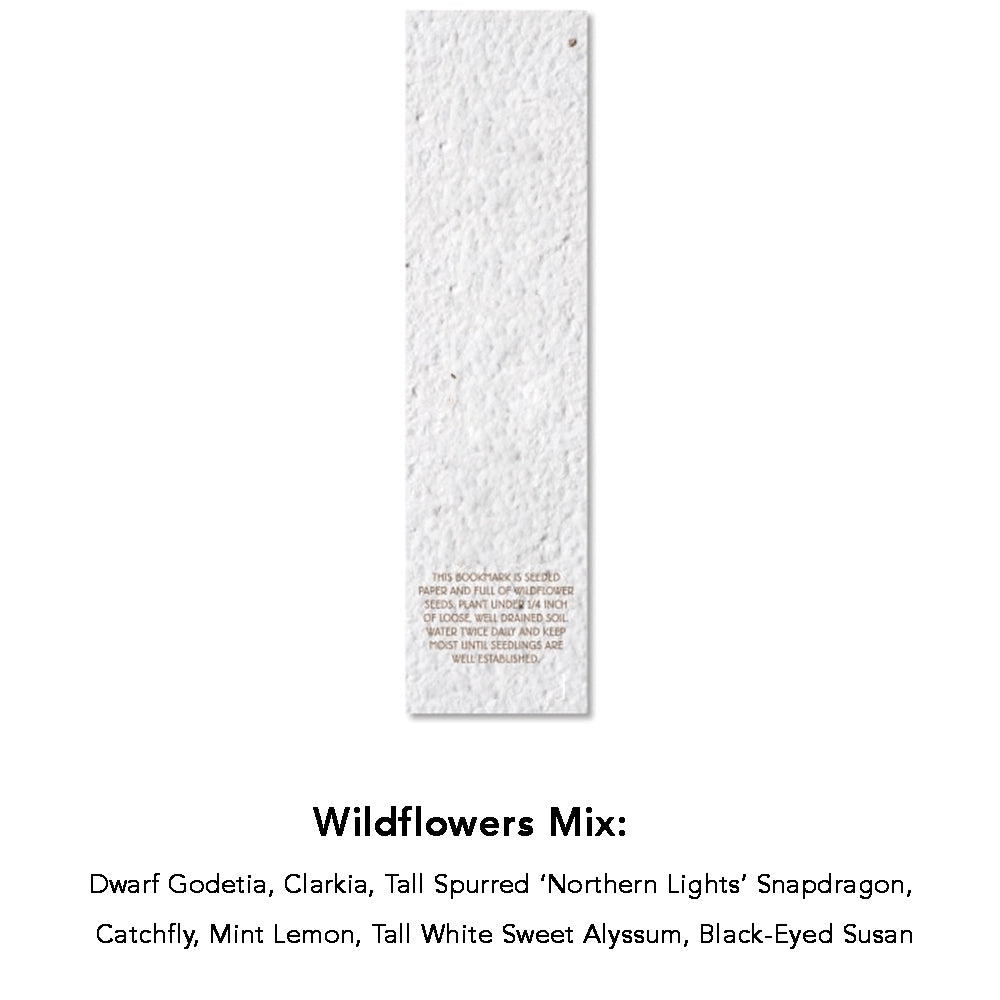Customizable Seeded Paper Bookmark - Made in the USA- wildflowers