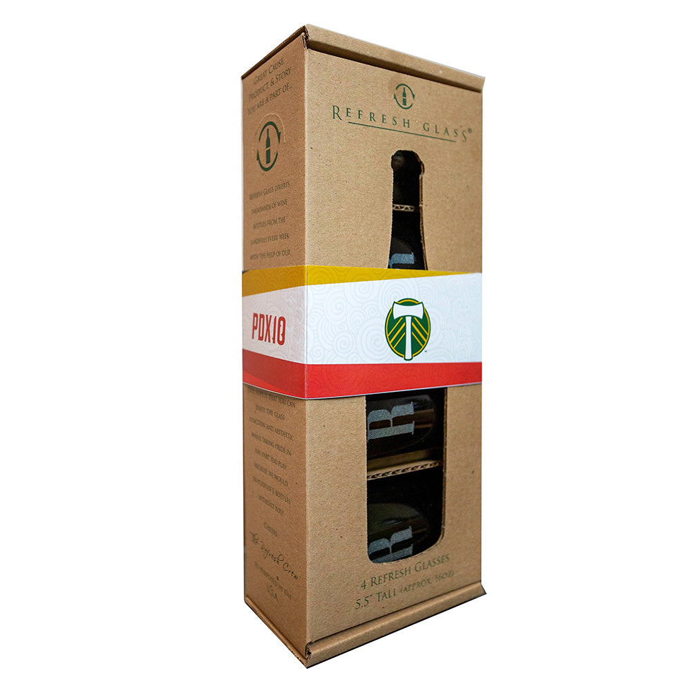 Customizable Recycled Refresh Glass 16 oz Drinking Glass - 4 Pack- boxed.