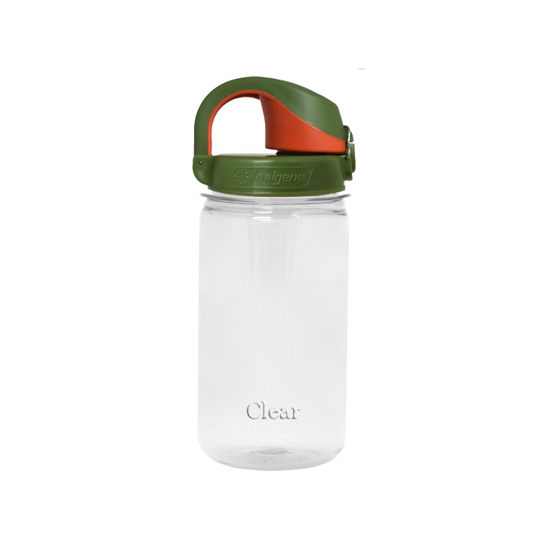 Customizable Nalgene 12 ounce On-the-Fly water bottle in clear.