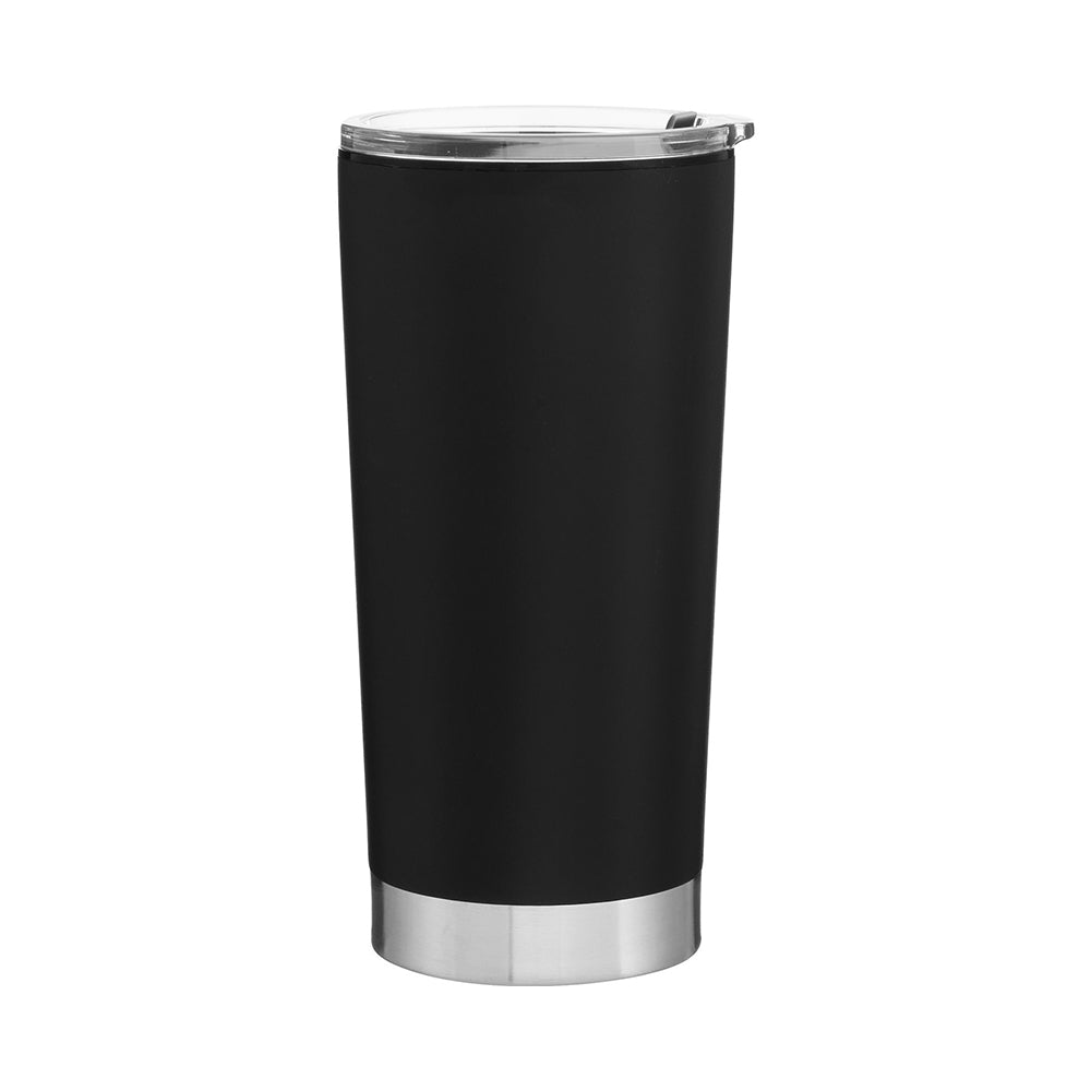 Customized h2go® 20 oz Fargo Recycled Stainless Steel Tumbler in black.