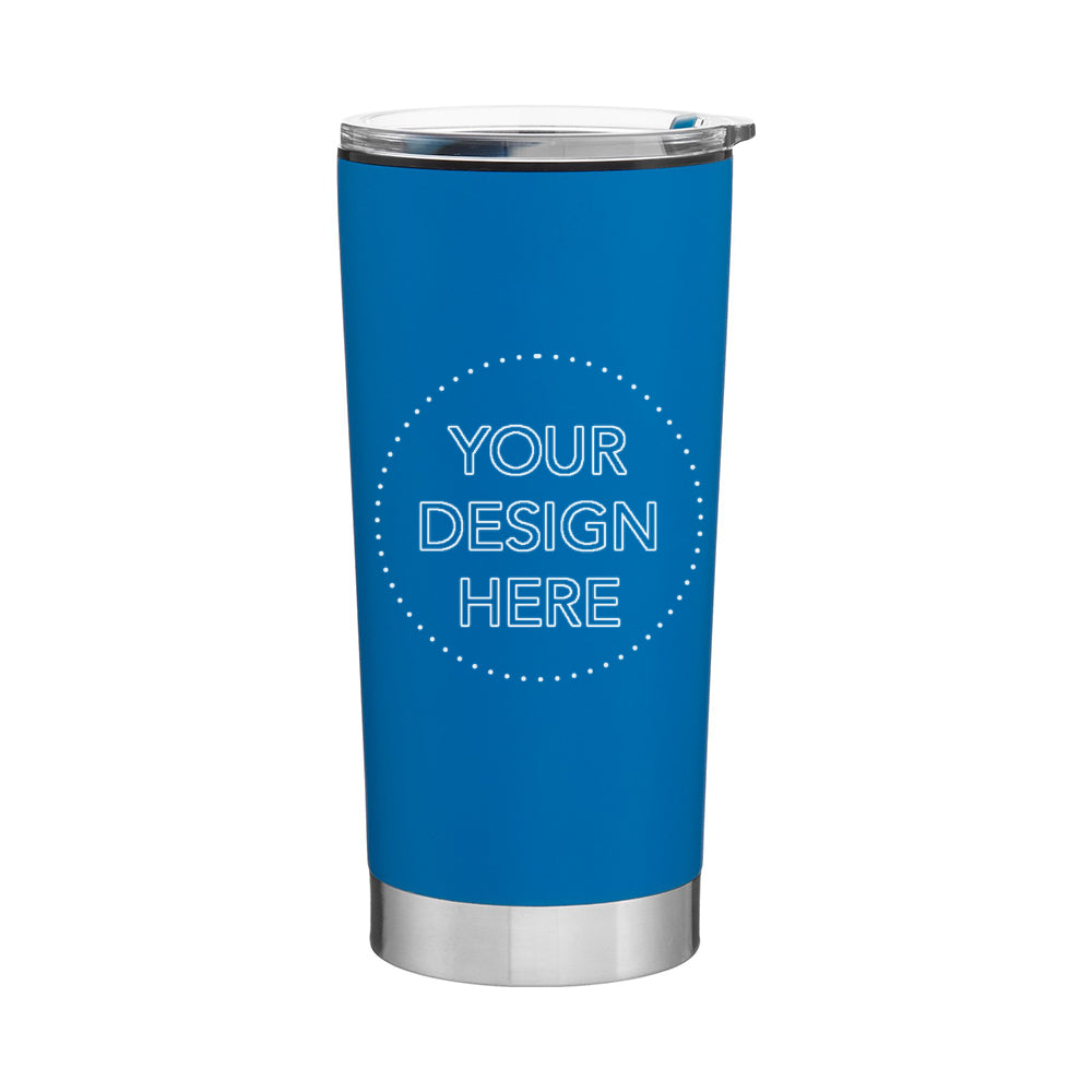 Customized h2go® 20 oz Fargo Recycled Stainless Steel Tumbler in blue with logo.
