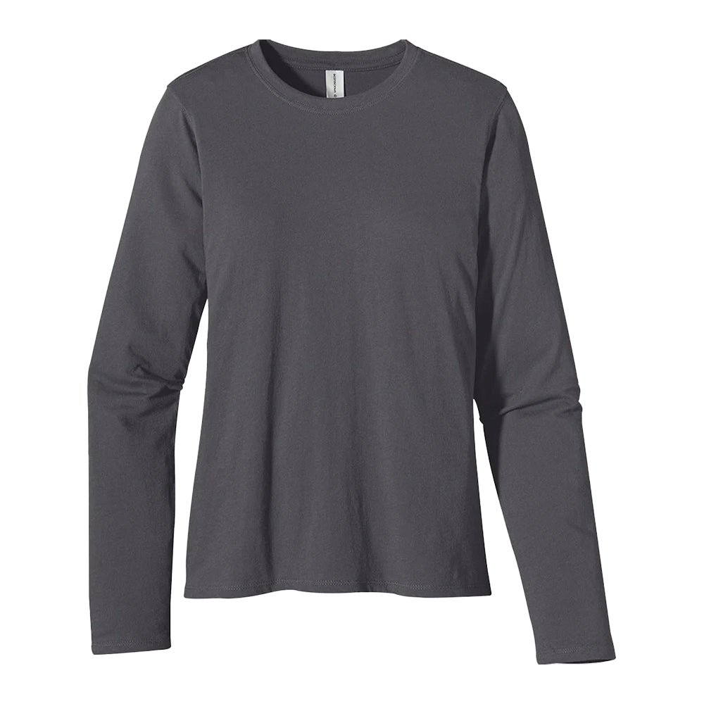 Customizable Econscious Organic Cotton women's long-Sleeve T-Shirt in charcoal.
