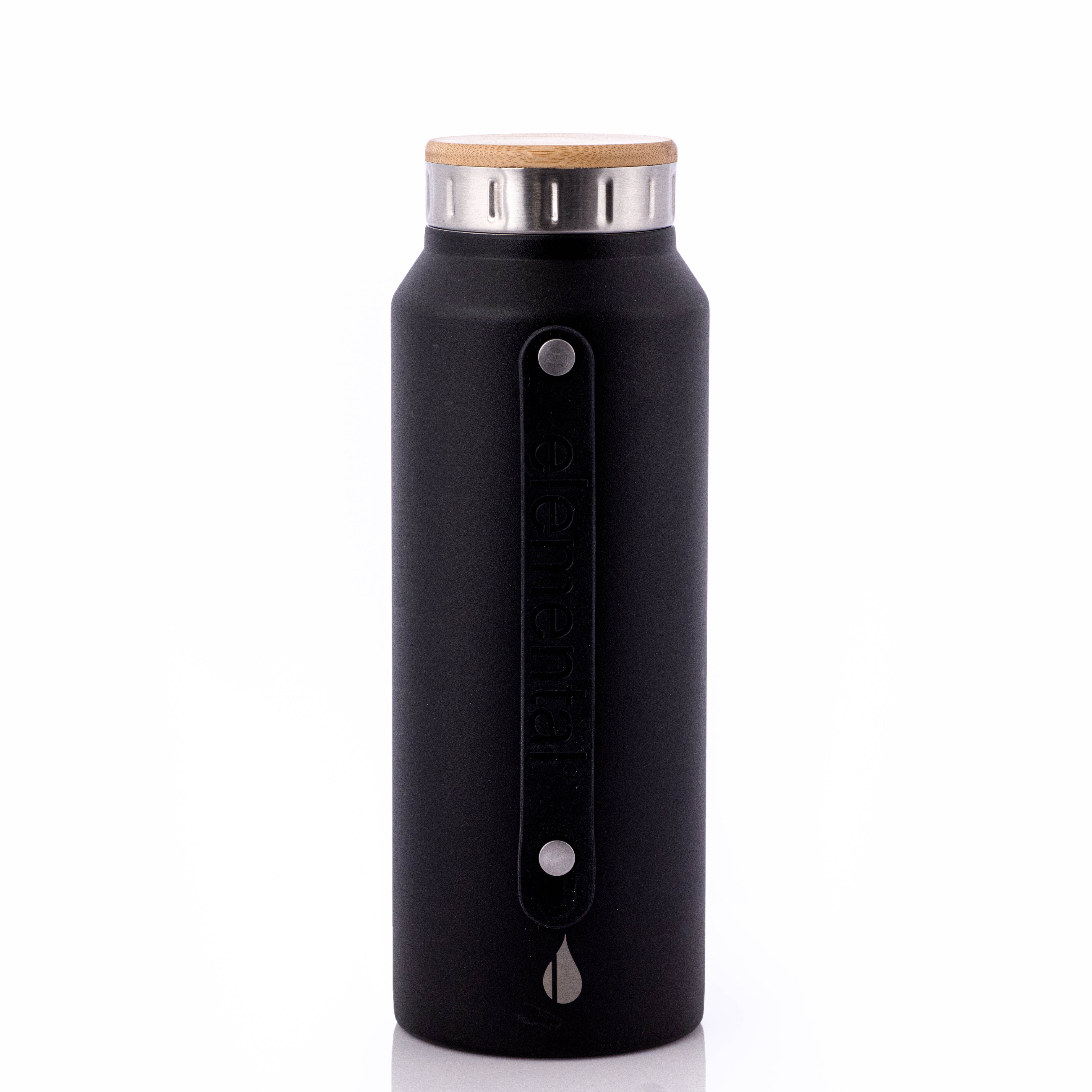 Customizable Elemental® 32 oz Insulated Stainless Steel Bottle in black