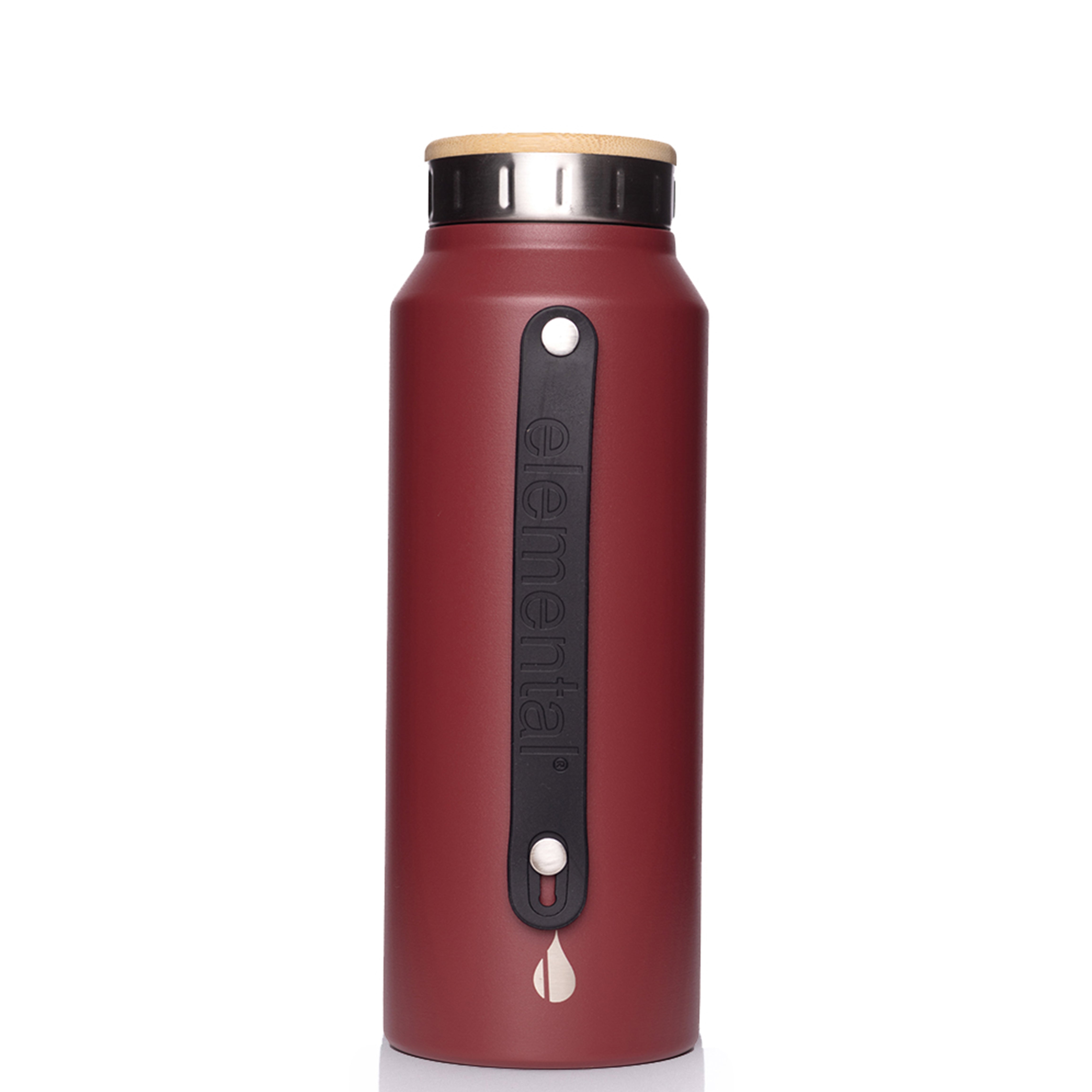 Customizable Elemental® 32 oz Insulated Stainless Steel Bottle in burgundy
