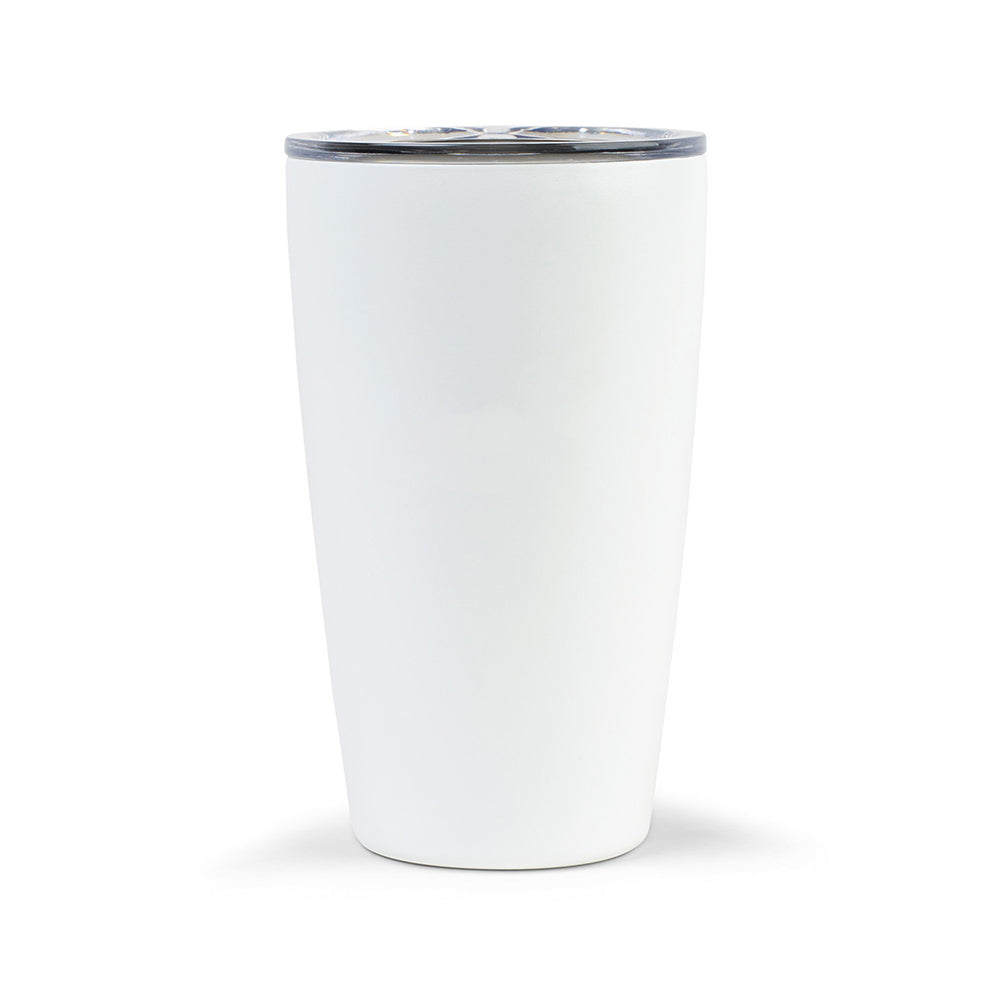 Customizable Miir stainless steel 12oz insulated tumbler in white powder.