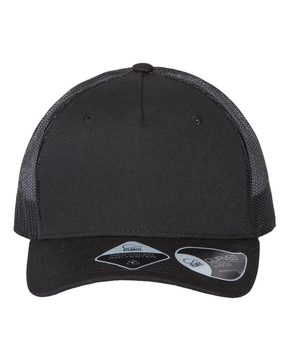 Customizable recycled polyester Atlantis truck hat in black