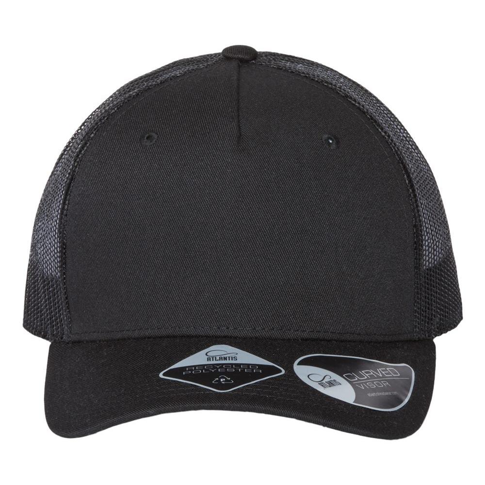 Customizable recycled polyester Atlantis truck hat in black
