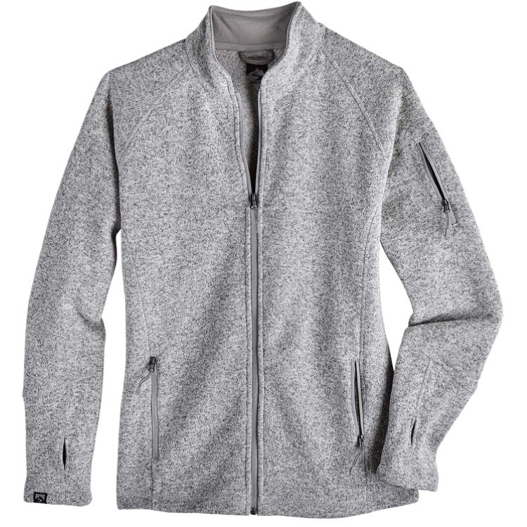 Customizable Storm Creek women's Overachiever sweaterfleece jacket in platinum.