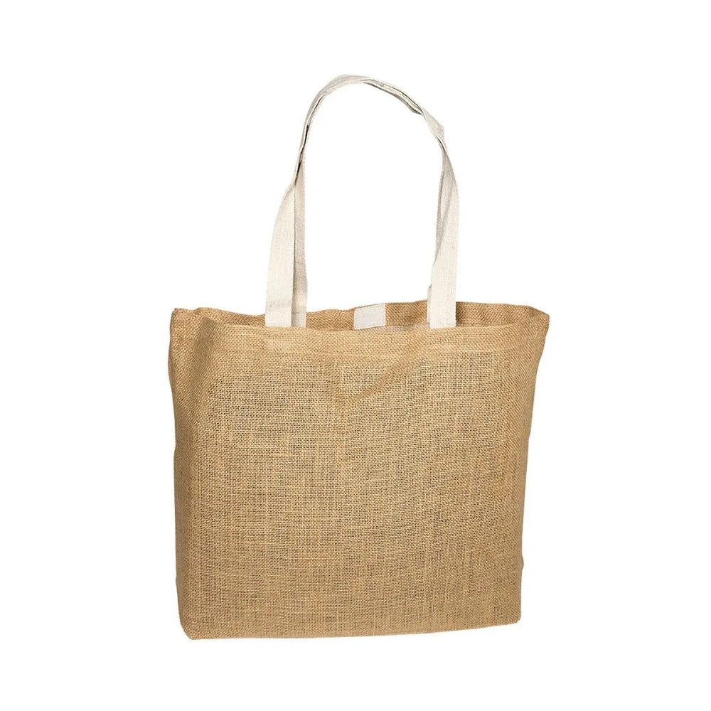 Eco-Green Jute Tote in natural.