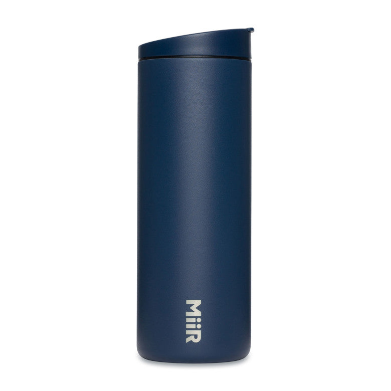 MiiR® 16 oz Stainless Steel Insulated Flip Travel Tumbler in navy.