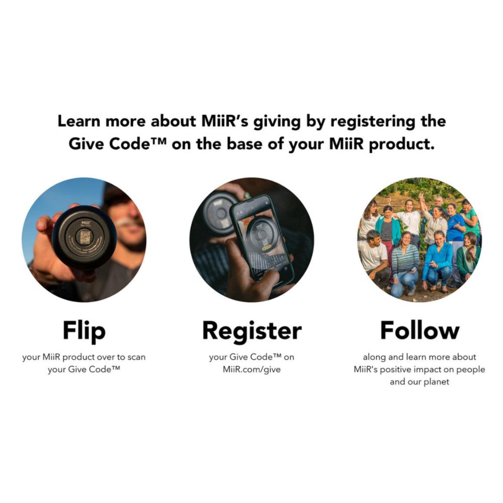 Customizable Miir 23 oz insulated water bottle giving code.