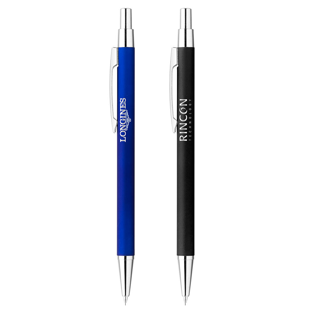 Customized derby soft touch metal mechanical pencils.