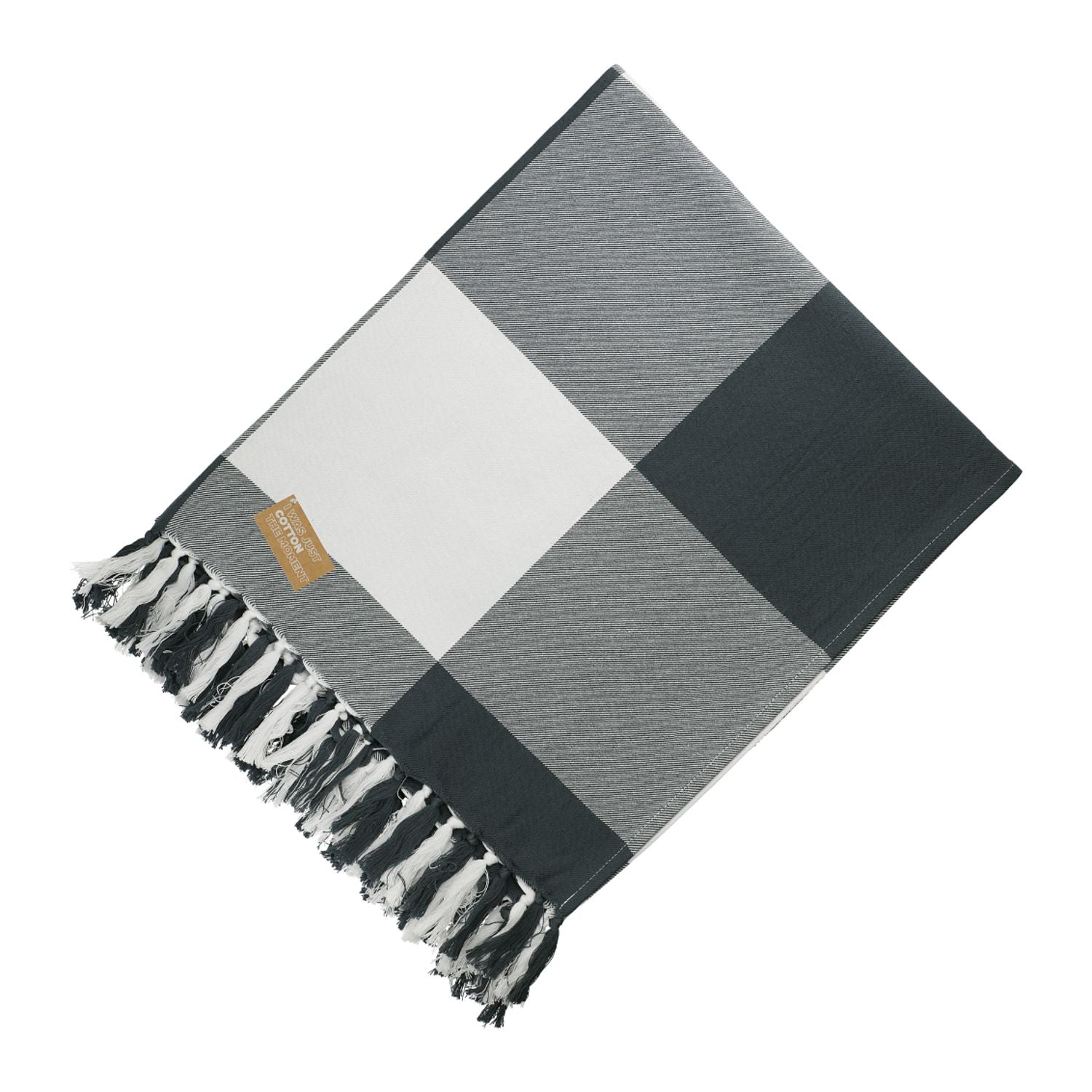 Field & Co.® 100% Organic Cotton Check Throw Blanket in gray
